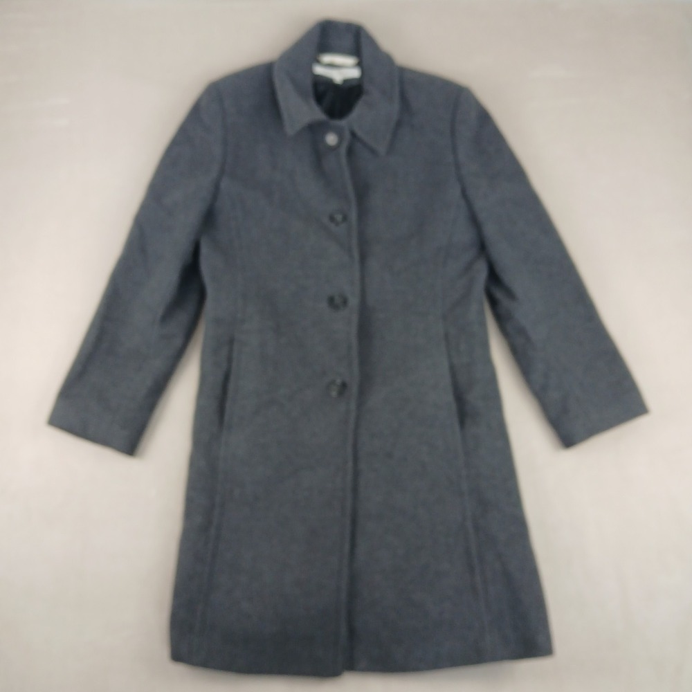 Larry Levine Large Womens‎ Pea Coat Wool Nylon Cashmere 19x36 Trench